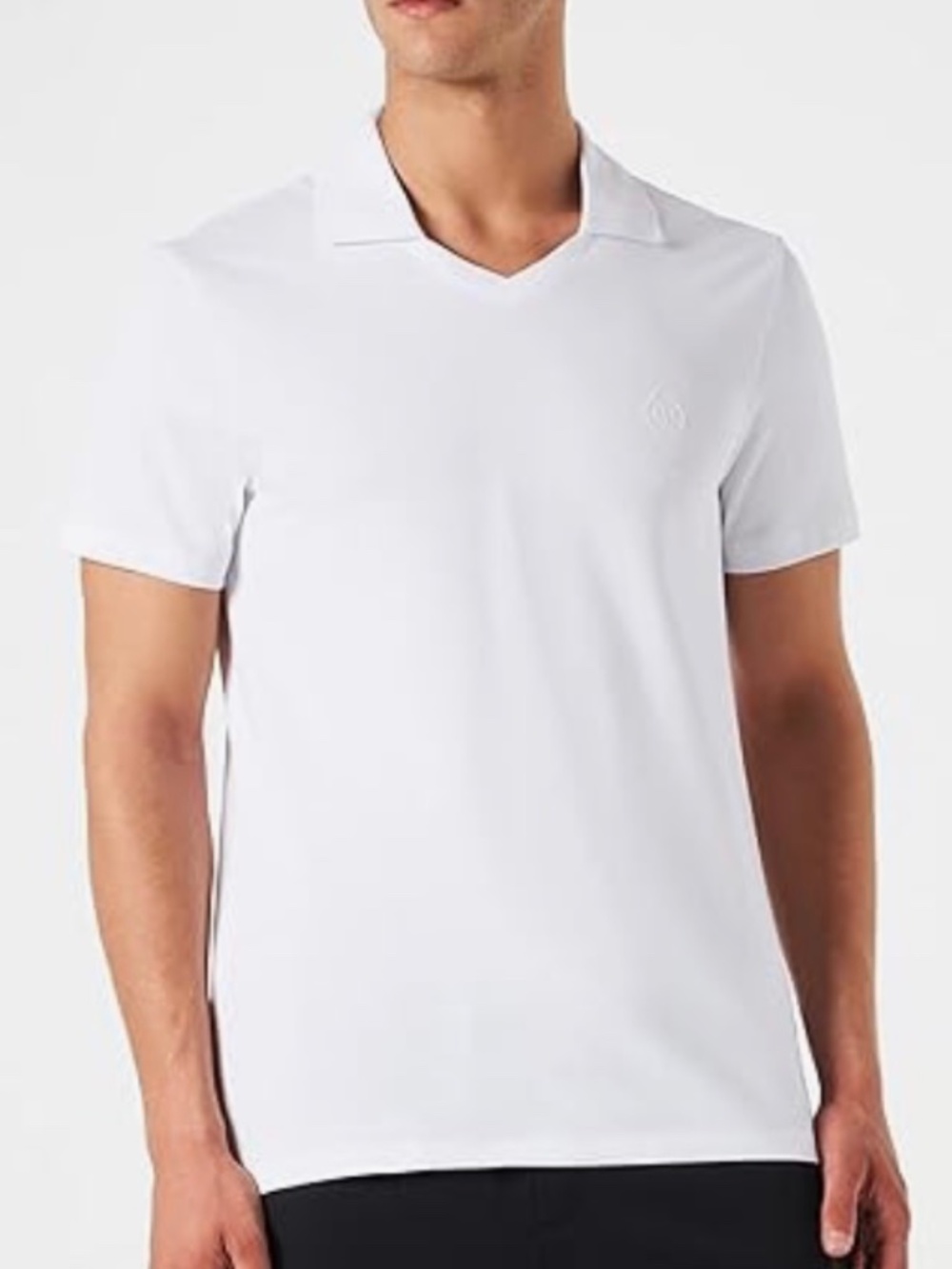 ARMANI EXCHANGE AX V-neck Polo in White (Sz: Small) NEW MSRP $120